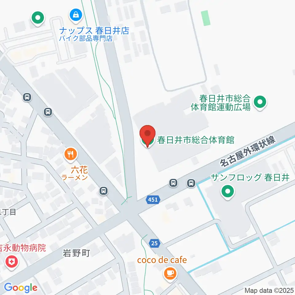 春日井市総合体育館周辺のホテル一覧地図