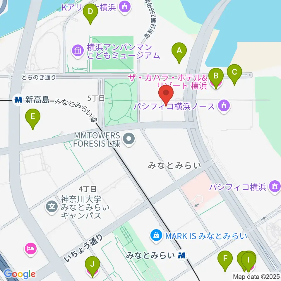 横浜みなとみらいブロンテ周辺のホテル一覧地図