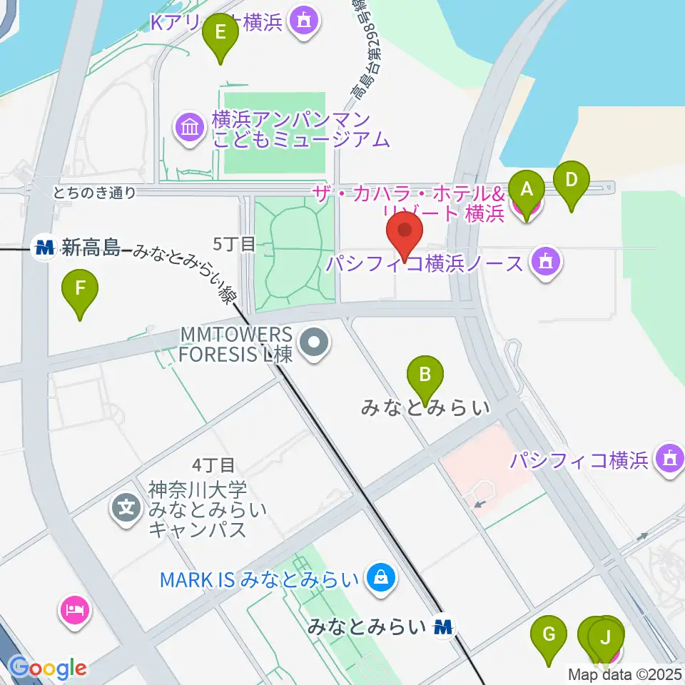 横浜みなとみらいブロンテ周辺のホテル一覧地図