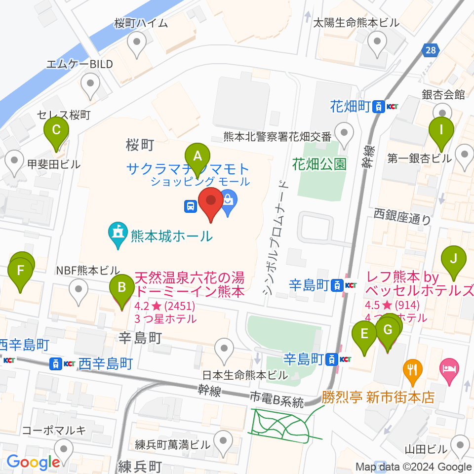 TOHOシネマズ 熊本サクラマチ周辺のホテル一覧地図