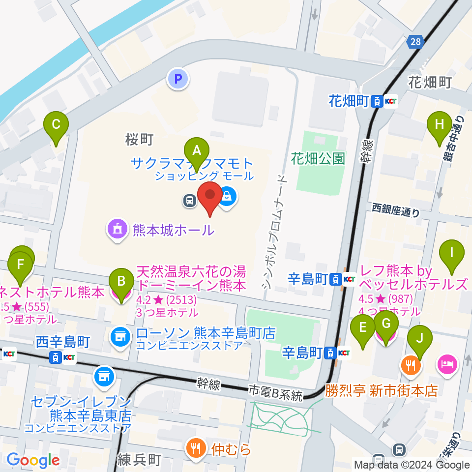 TOHOシネマズ 熊本サクラマチ周辺のホテル一覧地図