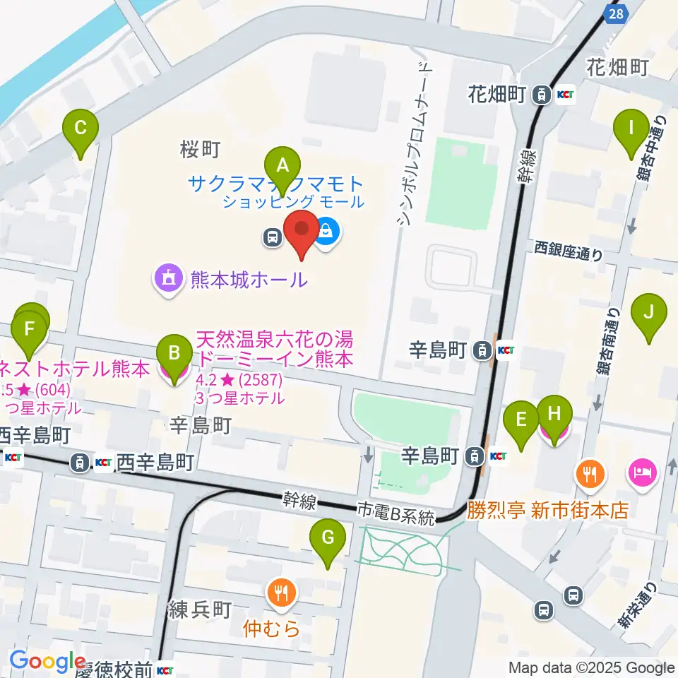 TOHOシネマズ 熊本サクラマチ周辺のホテル一覧地図