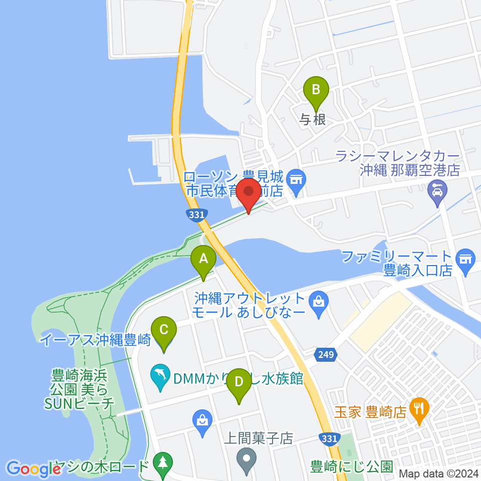 豊見城市民体育館周辺のホテル一覧地図