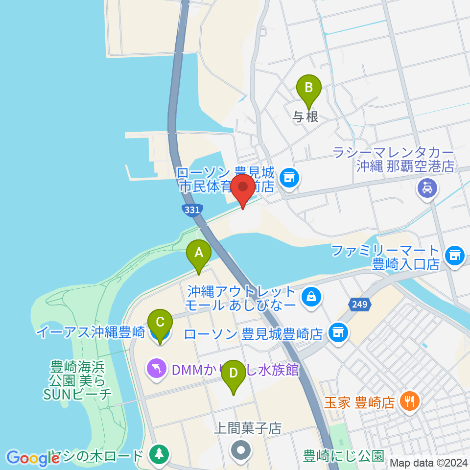 豊見城市民体育館周辺のホテル一覧地図