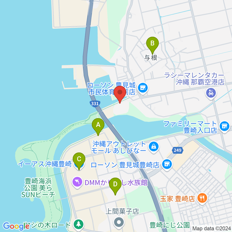 豊見城市民体育館周辺のホテル一覧地図