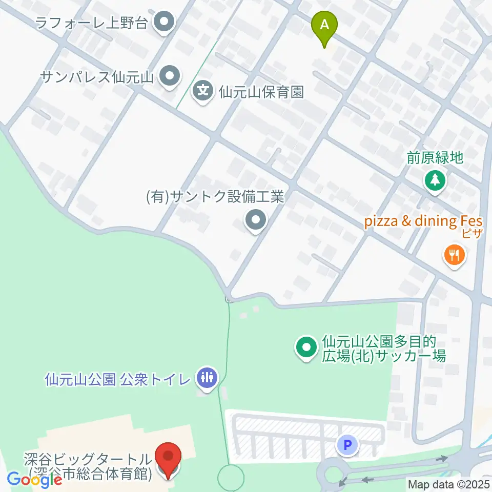 深谷ビッグタートル 深谷市総合体育館周辺のホテル一覧地図