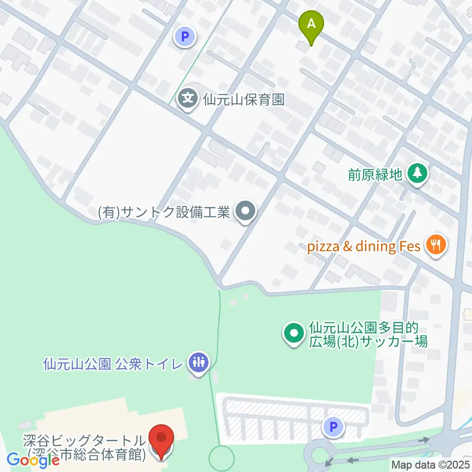 深谷ビッグタートル 深谷市総合体育館周辺のホテル一覧地図