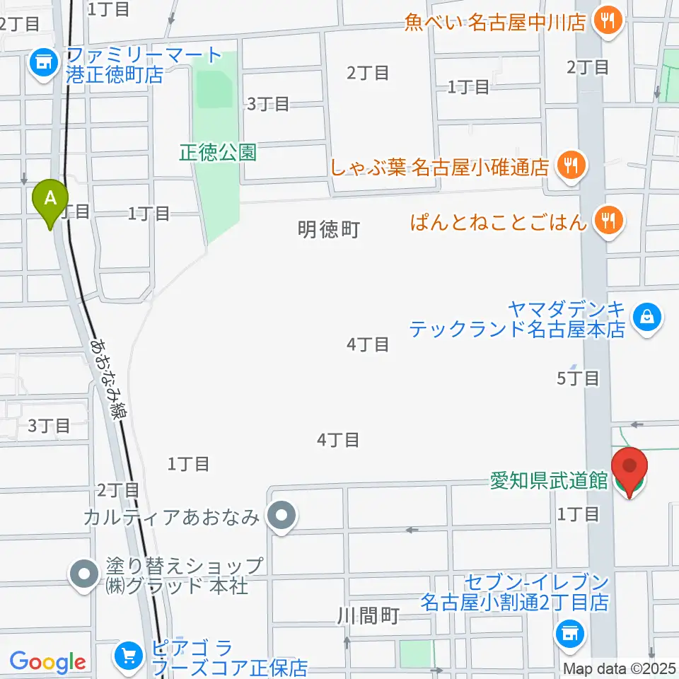 愛知県武道館周辺のホテル一覧地図