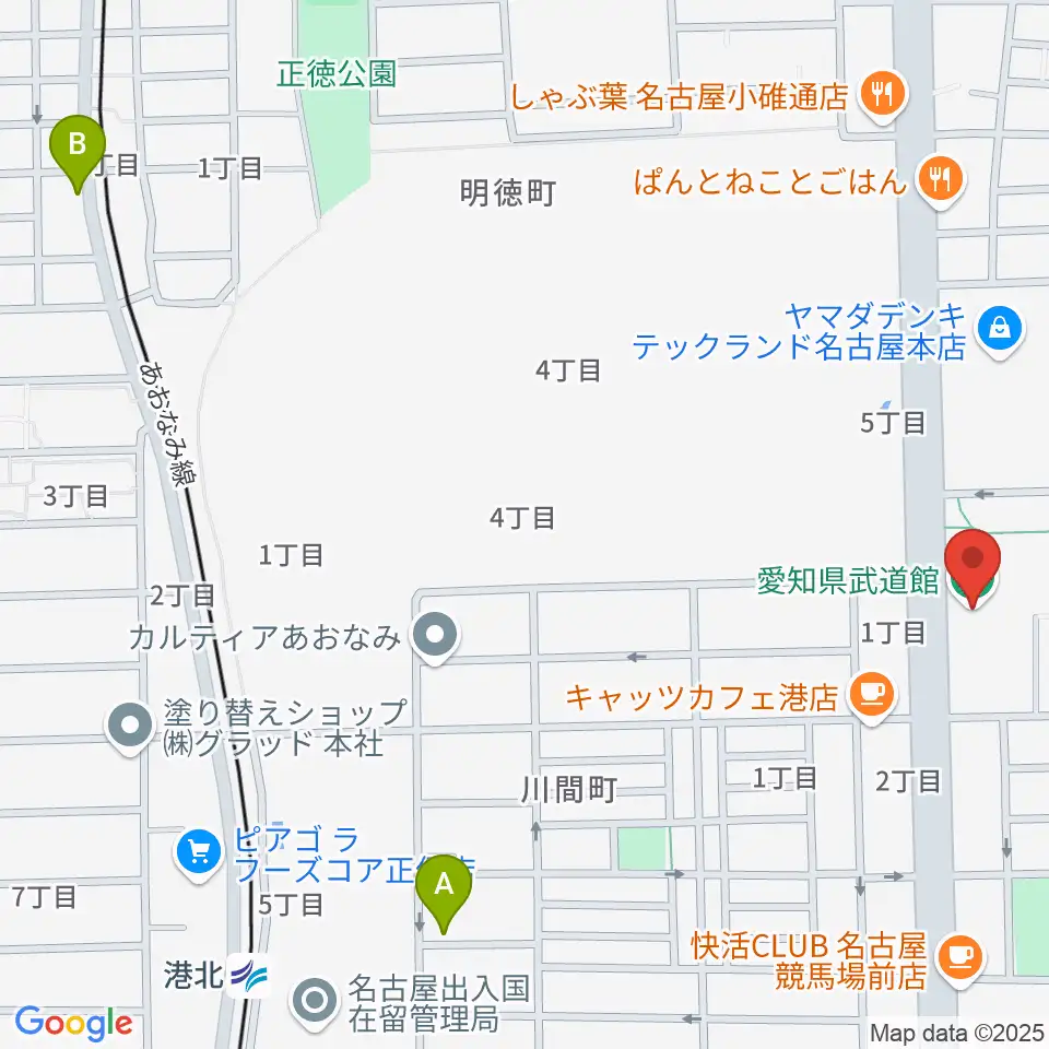 愛知県武道館周辺のホテル一覧地図