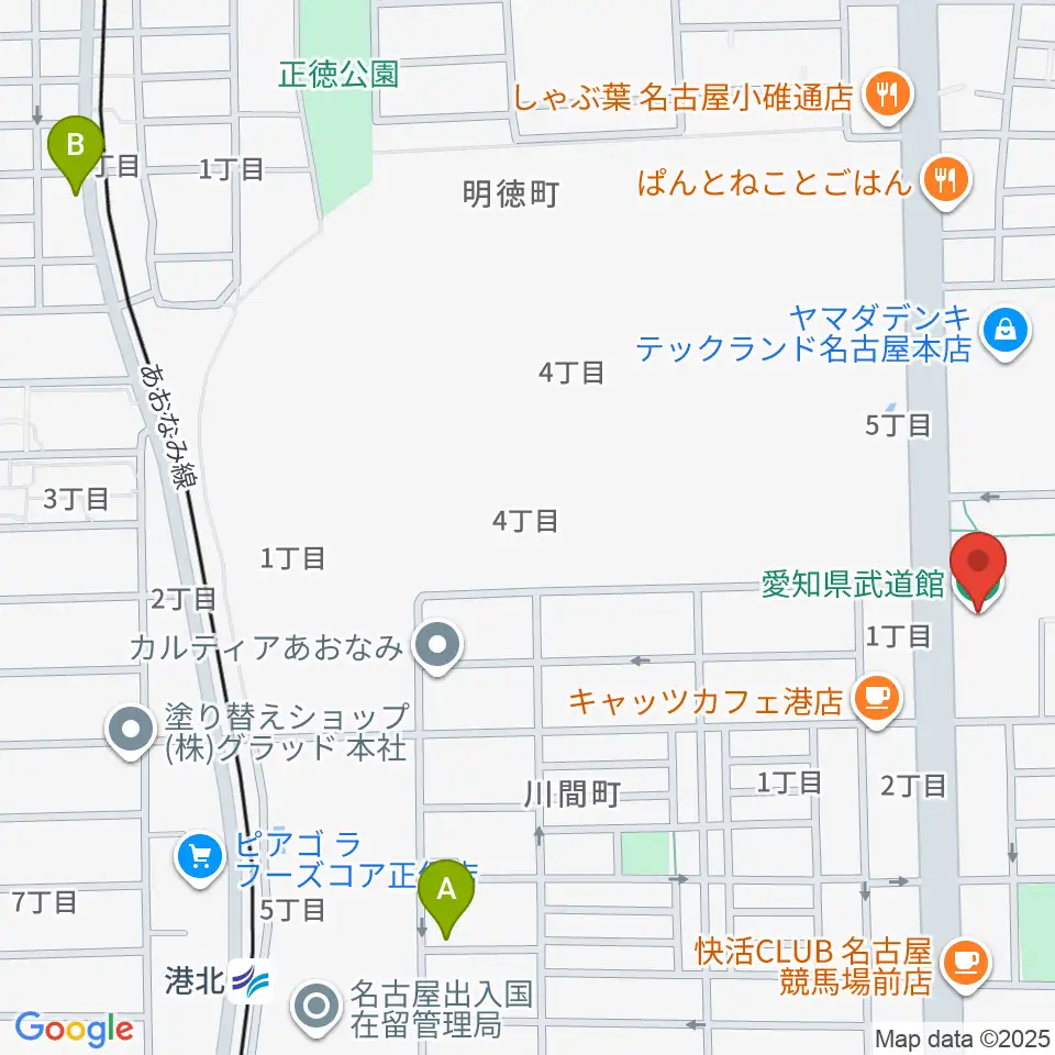 愛知県武道館周辺のホテル一覧地図