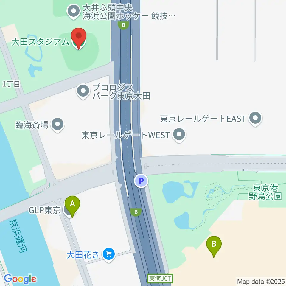 大田スタジアム周辺のホテル一覧地図