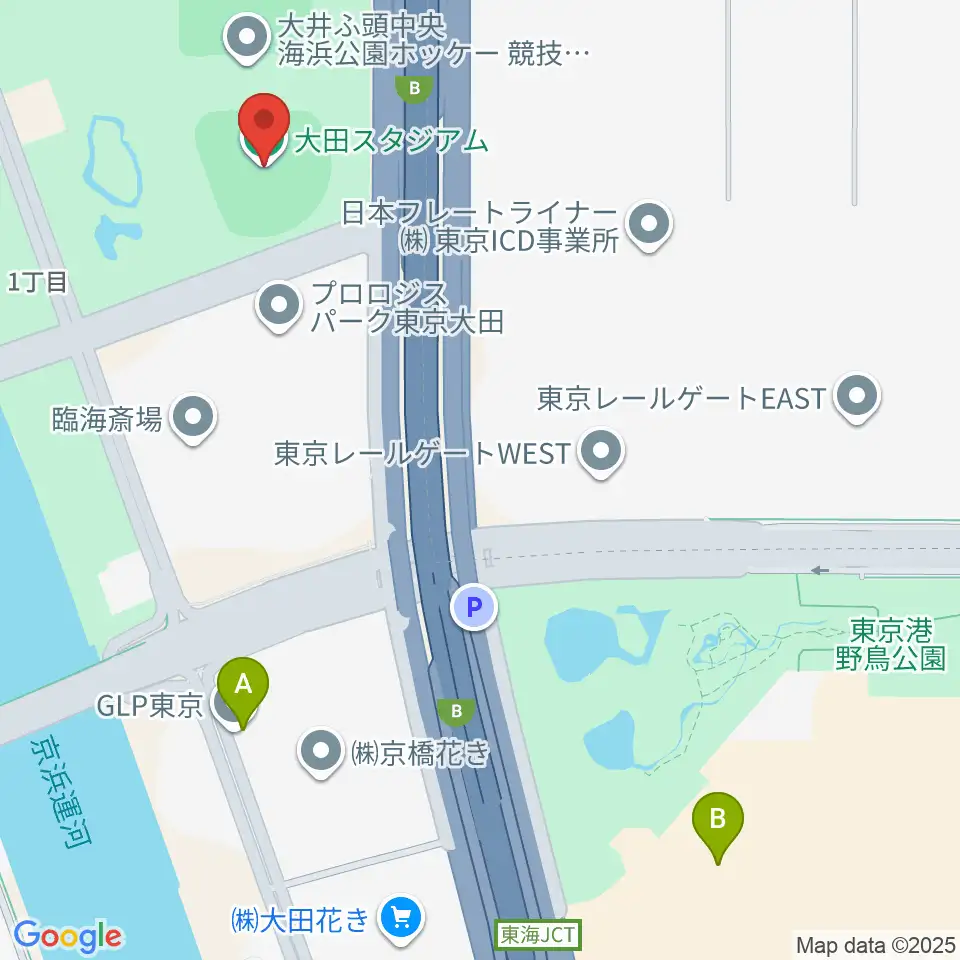 大田スタジアム周辺のホテル一覧地図