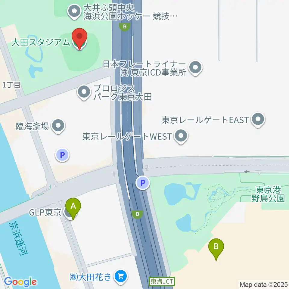 大田スタジアム周辺のホテル一覧地図