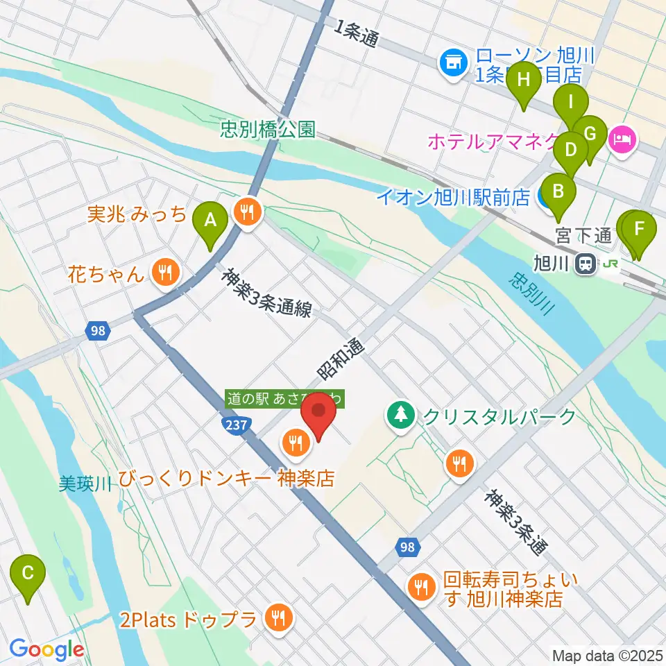 道北アークス大雪アリーナ周辺のホテル一覧地図