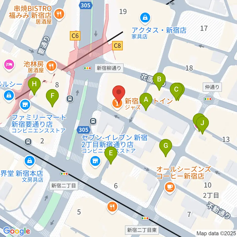 スタジオピットイン周辺のホテル一覧地図