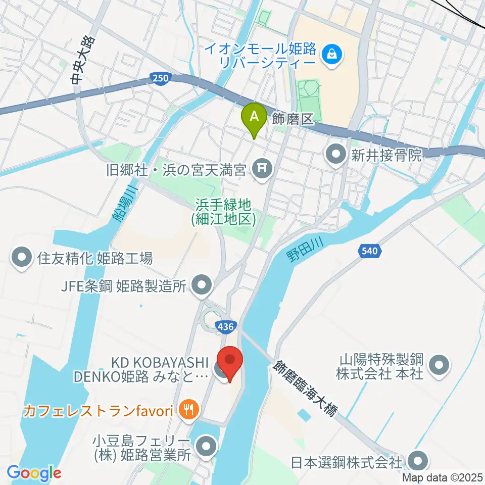 KD姫路みなとドーム周辺のホテル一覧地図