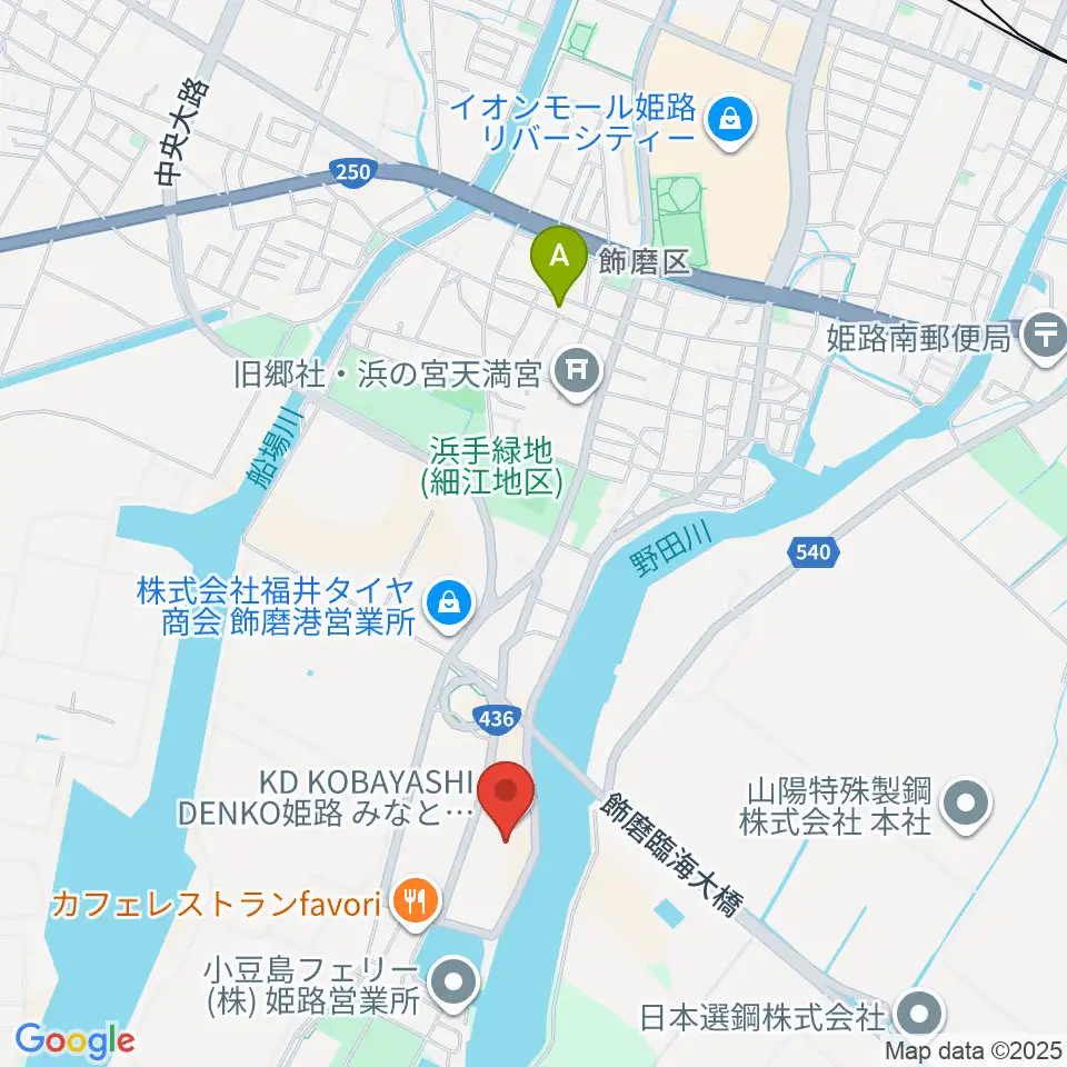 KD姫路みなとドーム周辺のホテル一覧地図