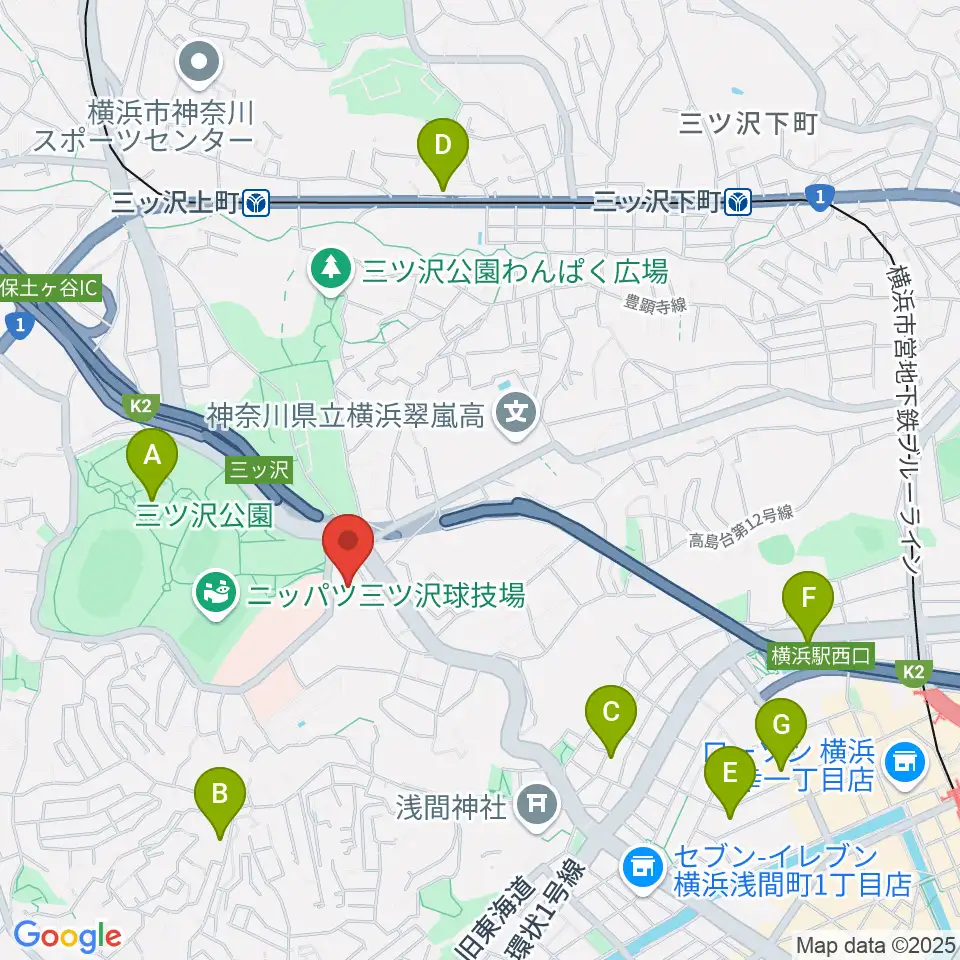 横浜市平沼記念体育館周辺のホテル一覧地図