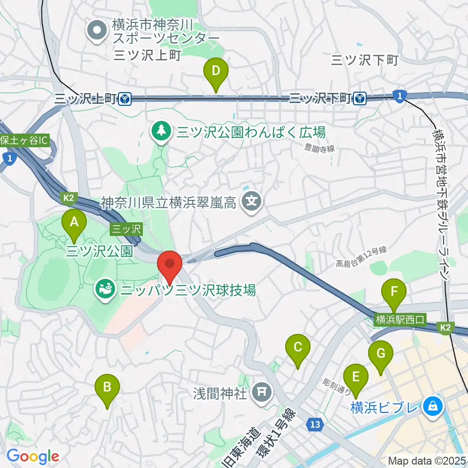 横浜市平沼記念体育館周辺のホテル一覧地図