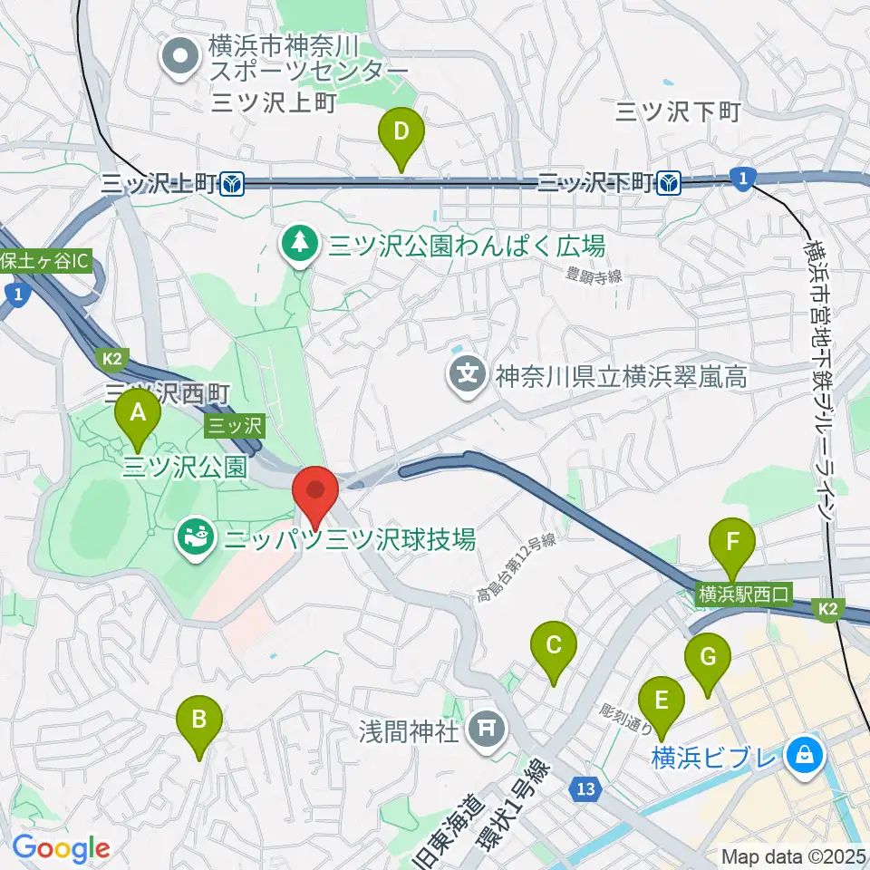 横浜市平沼記念体育館周辺のホテル一覧地図