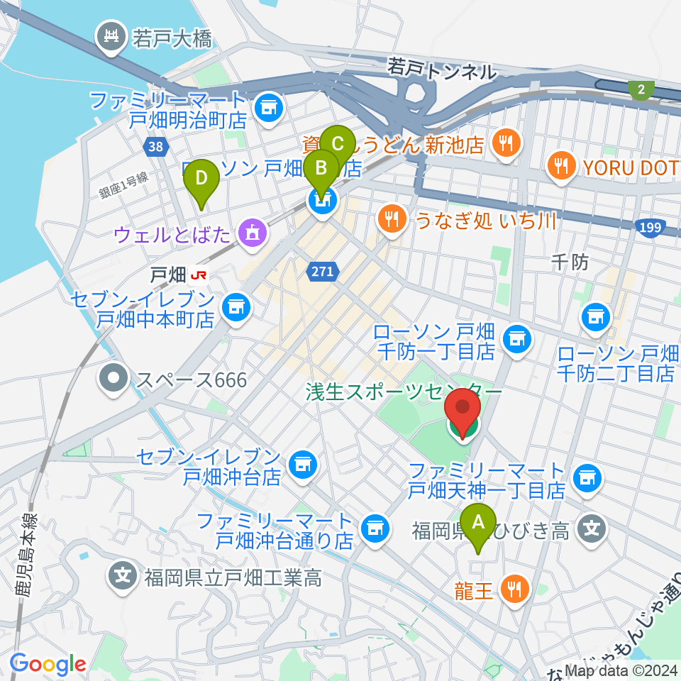 第一警備スポーツセンター戸畑周辺のホテル一覧地図