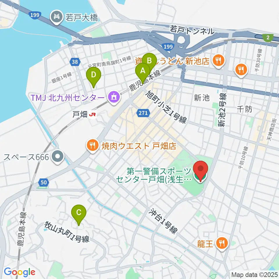 第一警備スポーツセンター戸畑周辺のホテル一覧地図