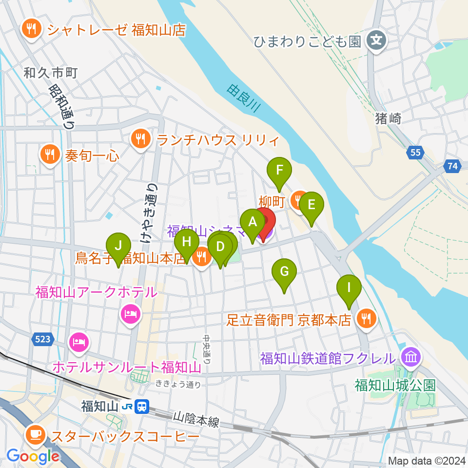 福知山シネマ周辺のホテル一覧地図