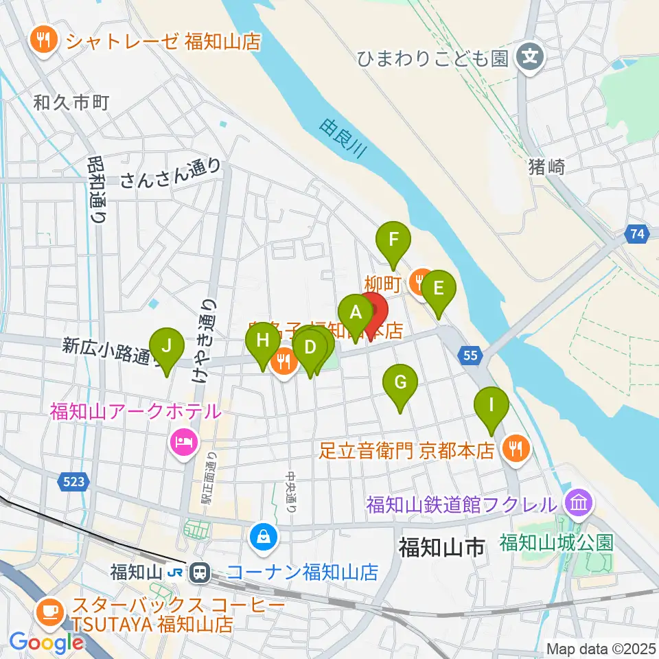 福知山シネマ周辺のホテル一覧地図