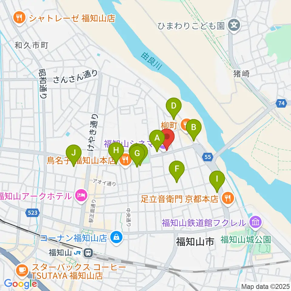 福知山まちのば周辺のホテル一覧地図