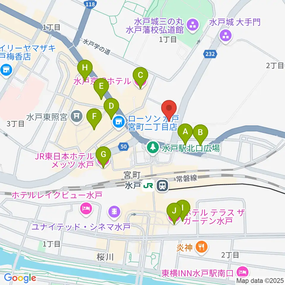 駿優教育会館大ホール周辺のホテル一覧地図