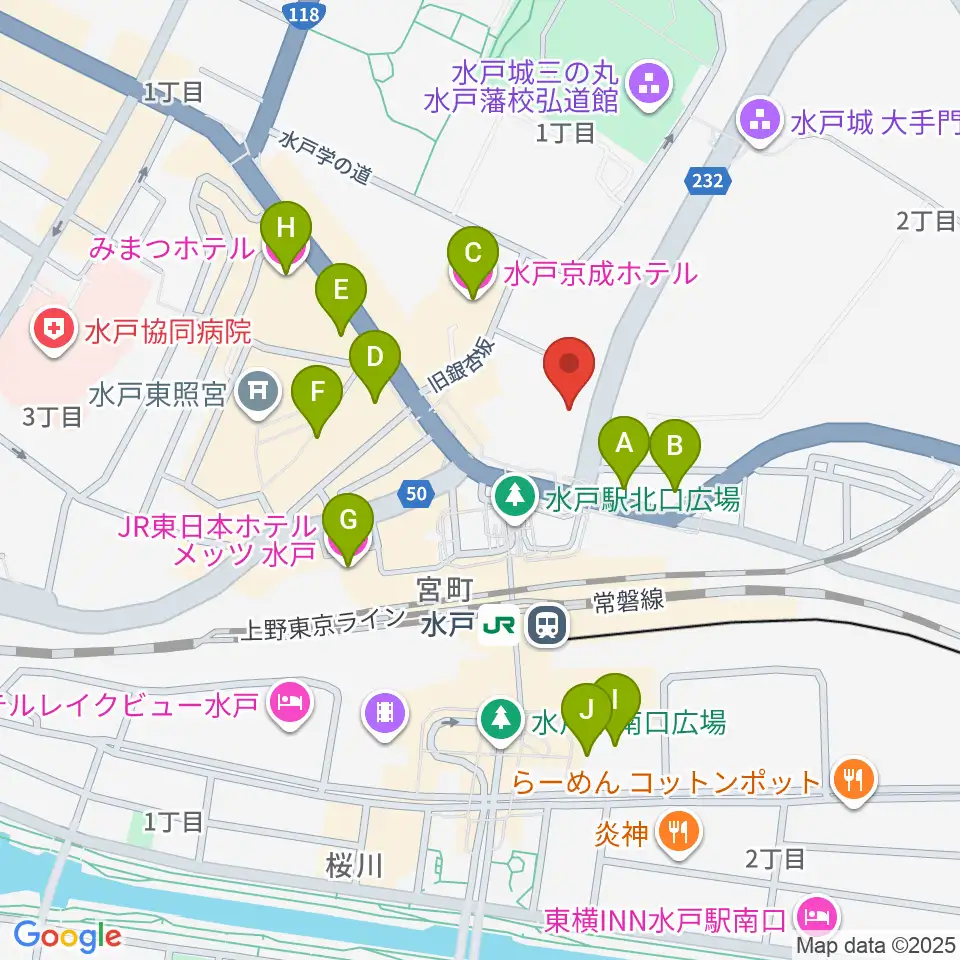 駿優教育会館大ホール周辺のホテル一覧地図