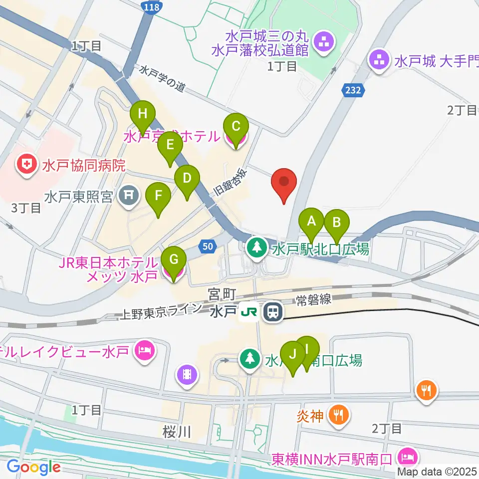 駿優教育会館大ホール周辺のホテル一覧地図