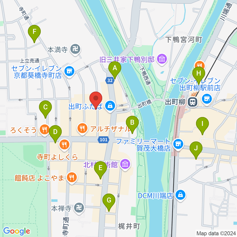 出町座周辺のホテル一覧地図