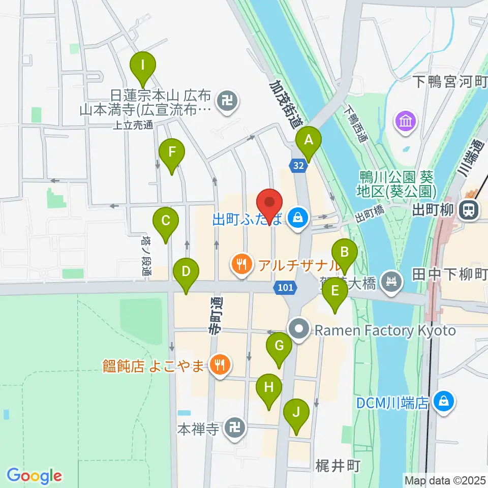 出町座周辺のホテル一覧地図