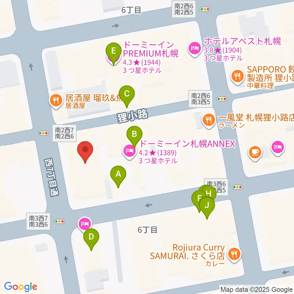 シアターキノ周辺のホテル一覧地図