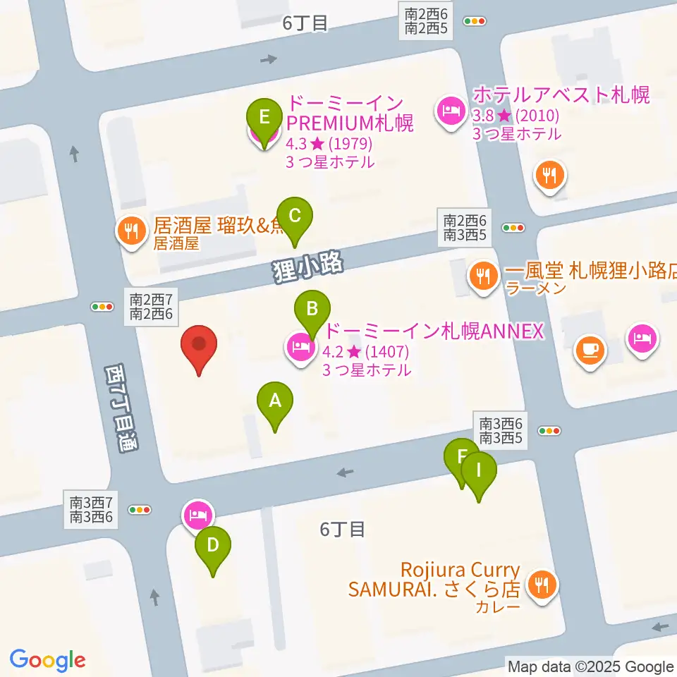 シアターキノ周辺のホテル一覧地図