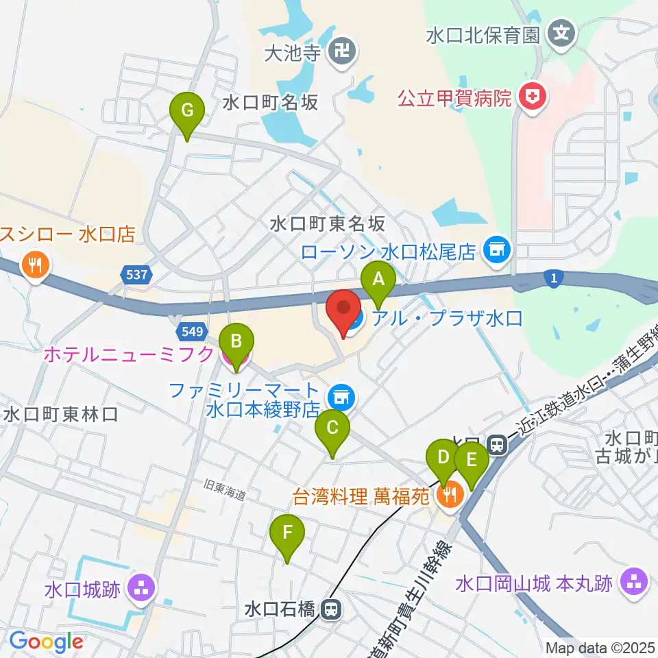 水口アレックスシネマ周辺のホテル一覧地図