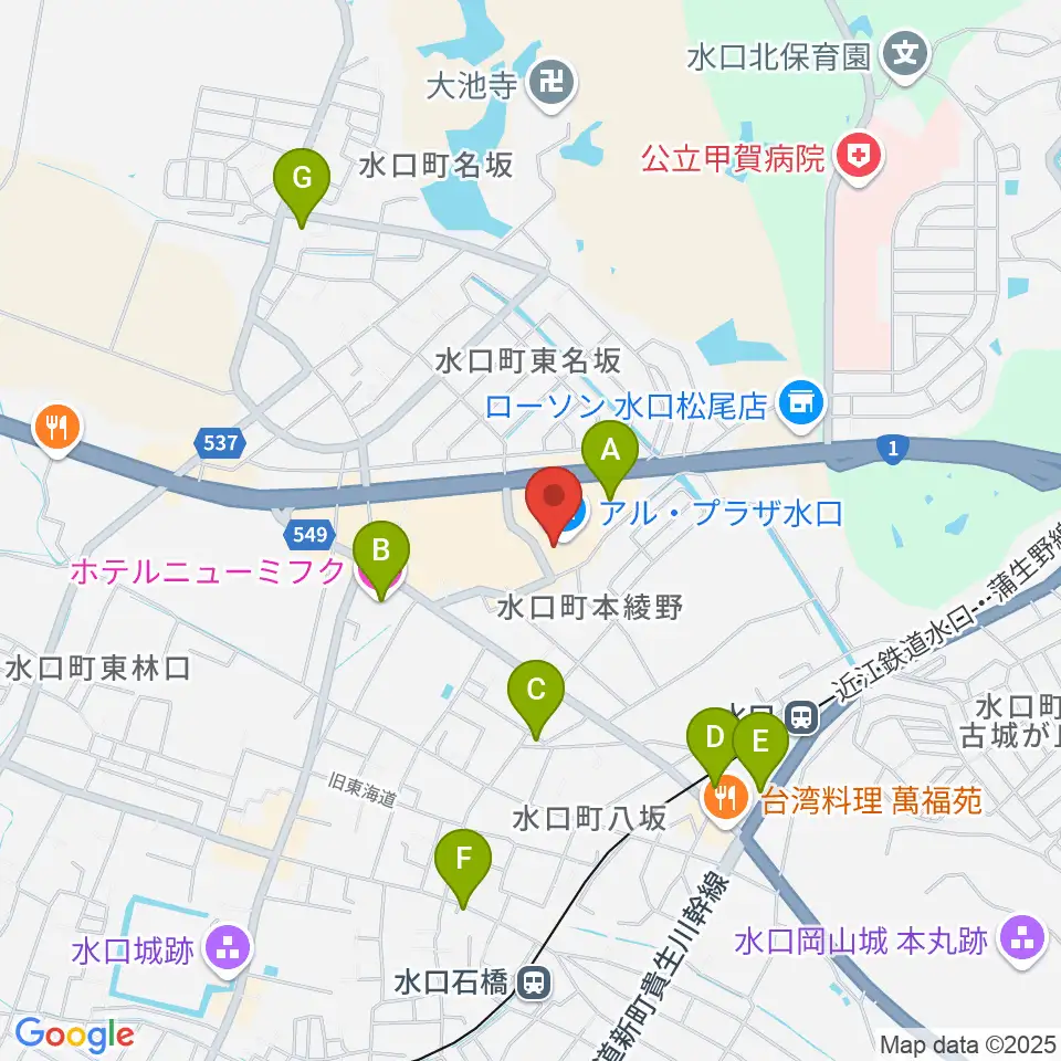 水口アレックスシネマ周辺のホテル一覧地図