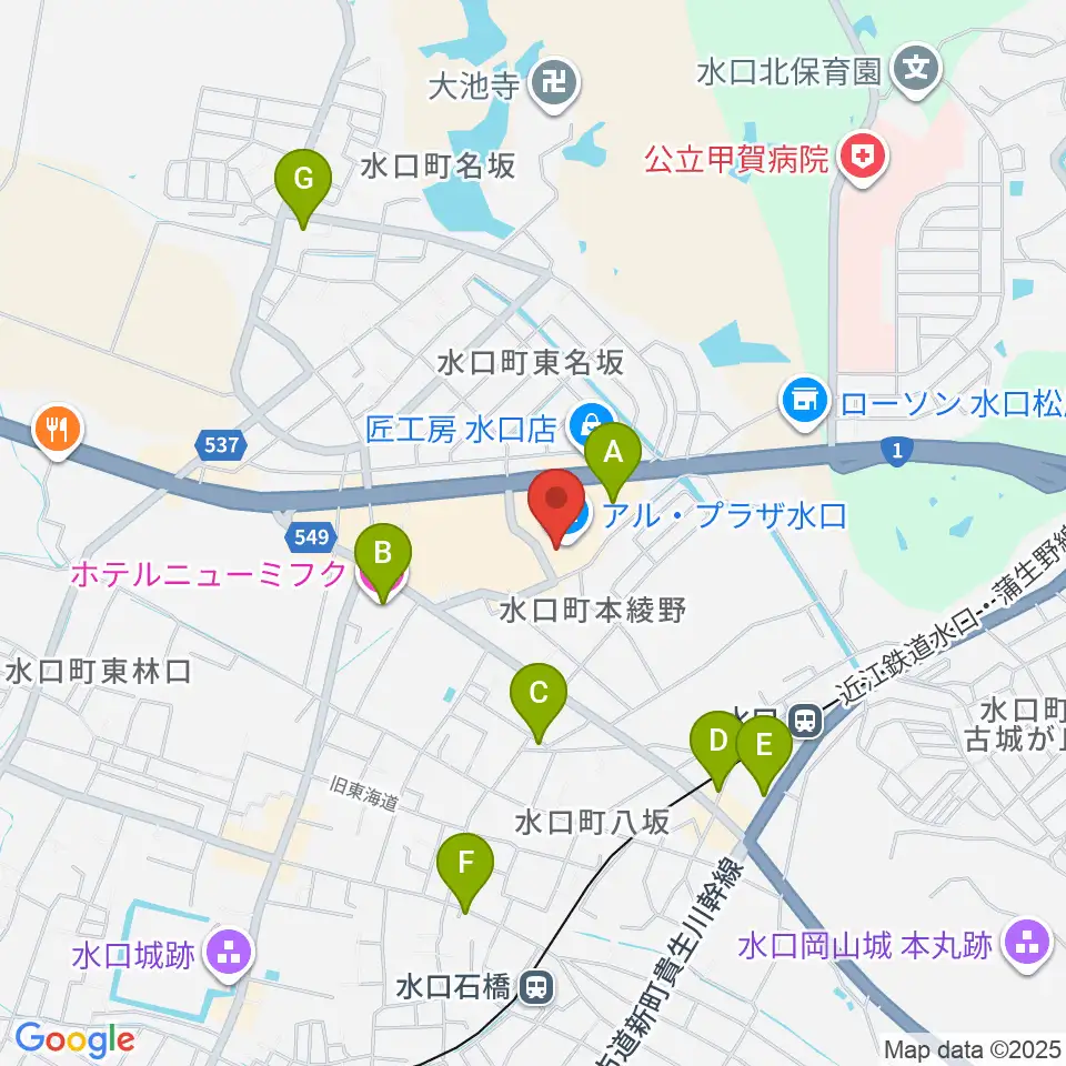 水口アレックスシネマ周辺のホテル一覧地図