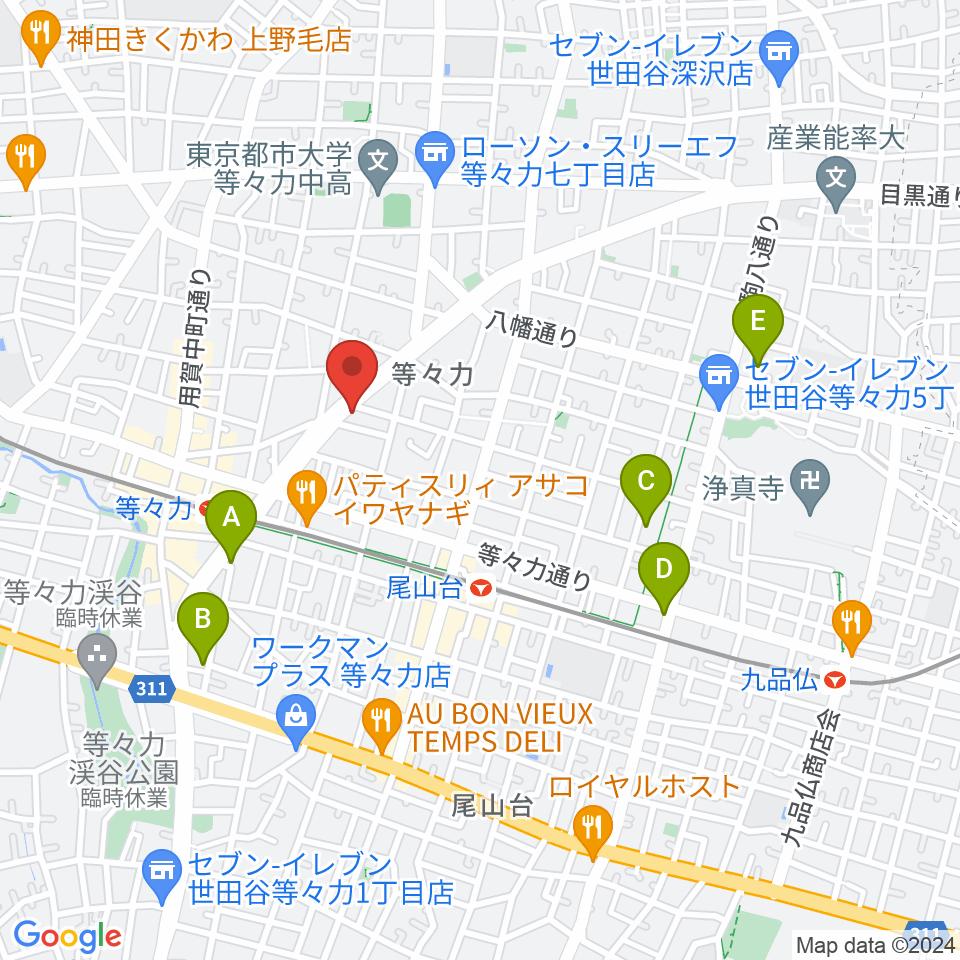 ベースショップ高崎周辺のホテル一覧地図