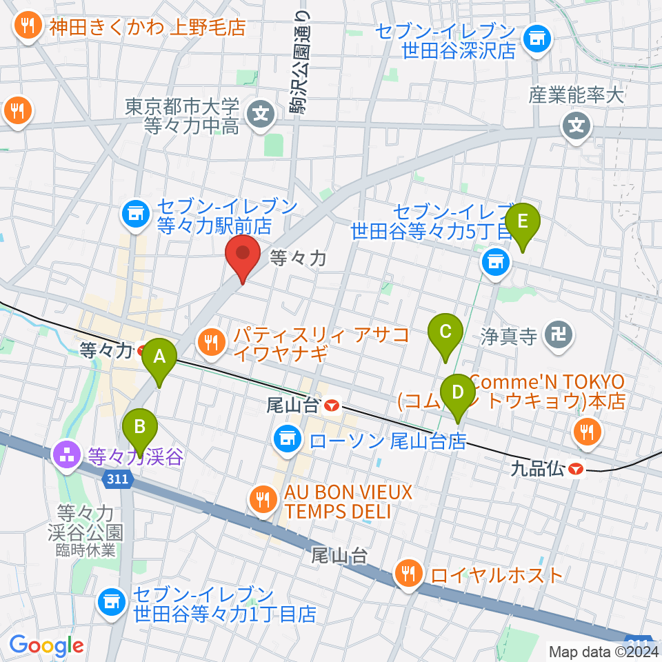 ベースショップ高崎周辺のホテル一覧地図