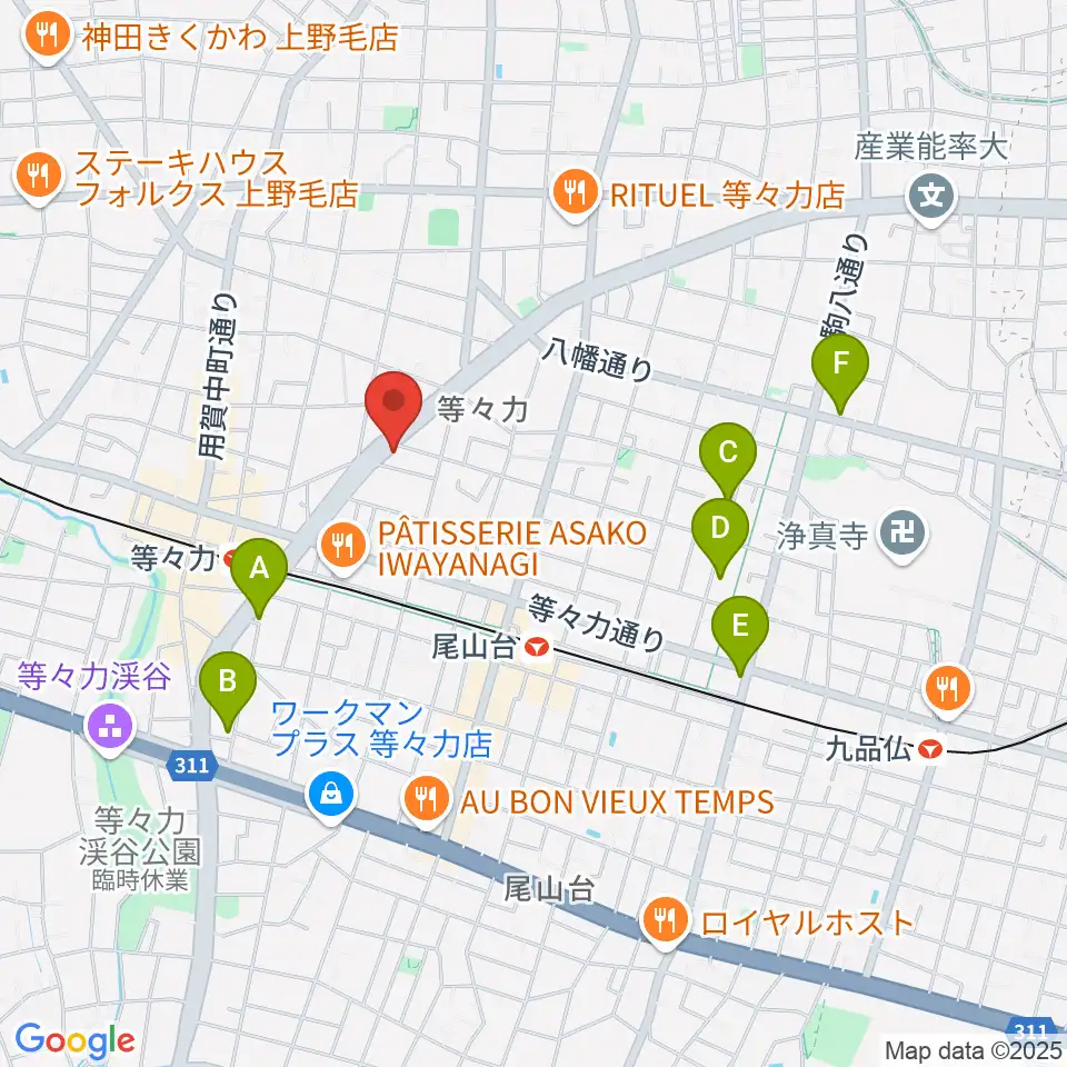 ベースショップ高崎周辺のホテル一覧地図