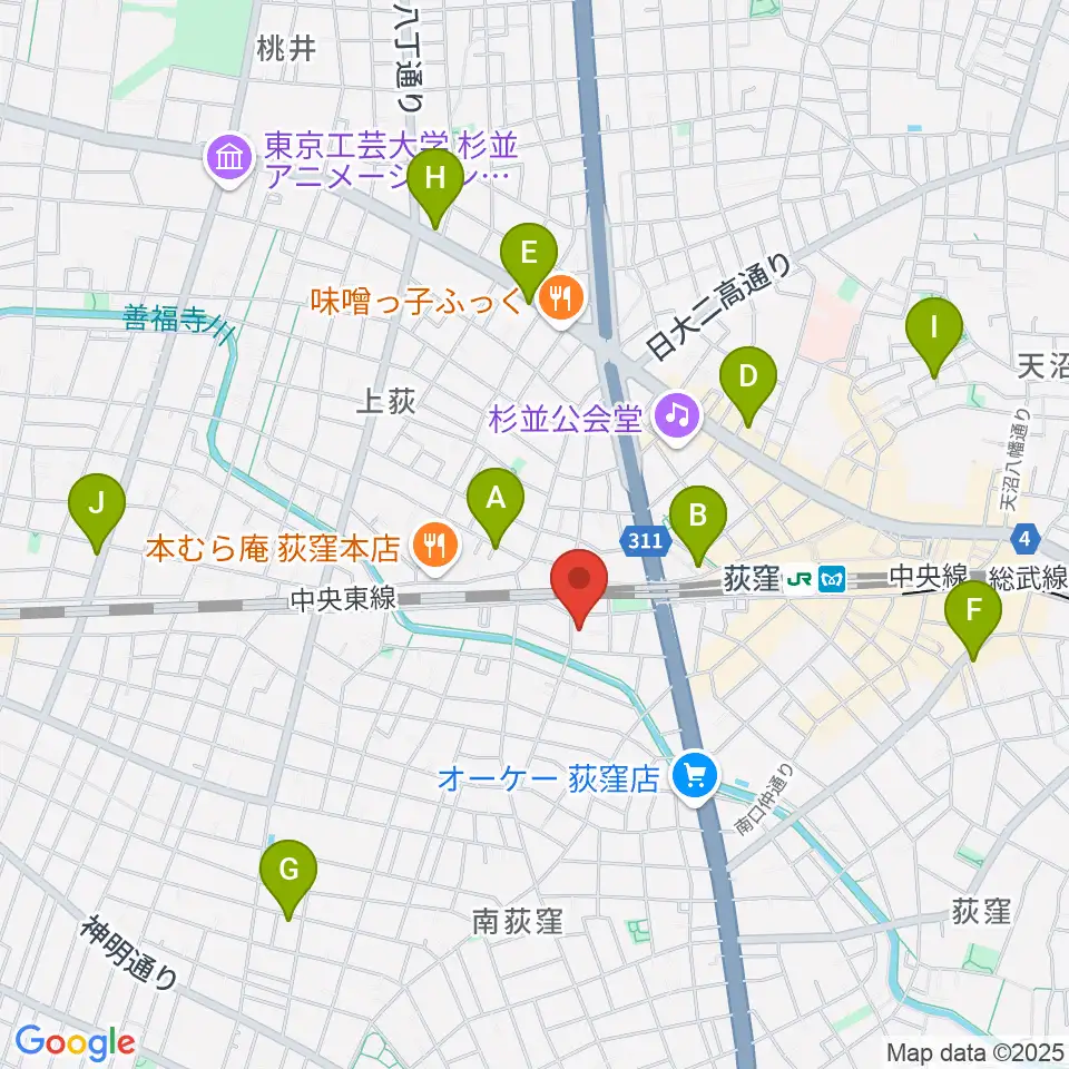 鶴屋弓弦店周辺のホテル一覧地図