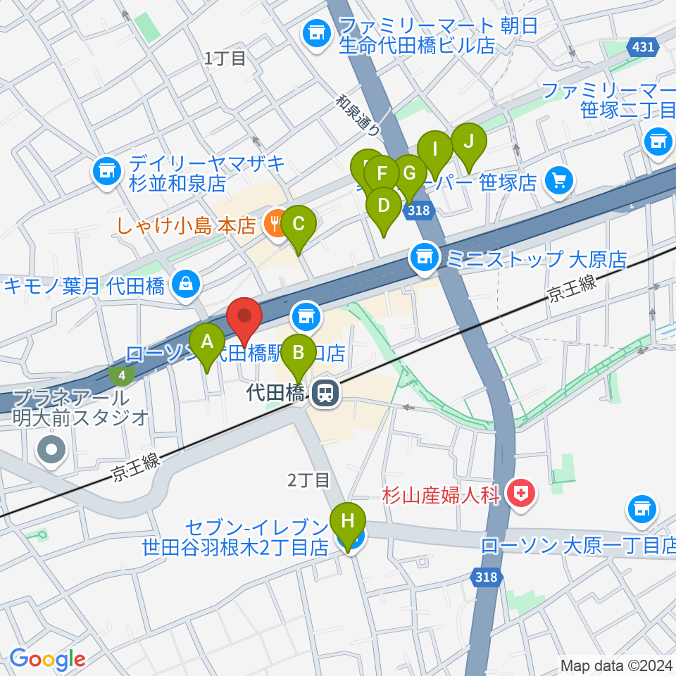 代田橋CHUBBY周辺のホテル一覧地図