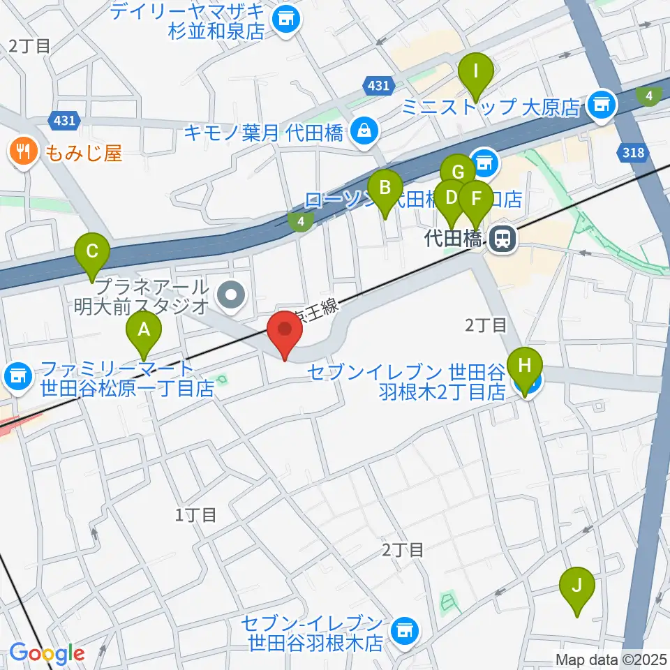 スタジオ・イヴ Stringraphy周辺のホテル一覧地図