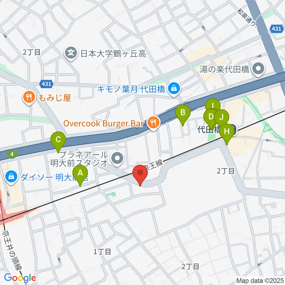 スタジオ・イヴ Stringraphy周辺のホテル一覧地図