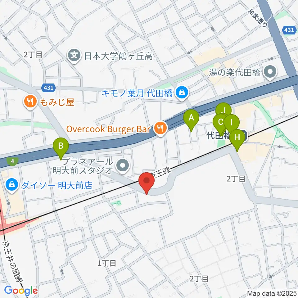 スタジオ・イヴ Stringraphy周辺のホテル一覧地図