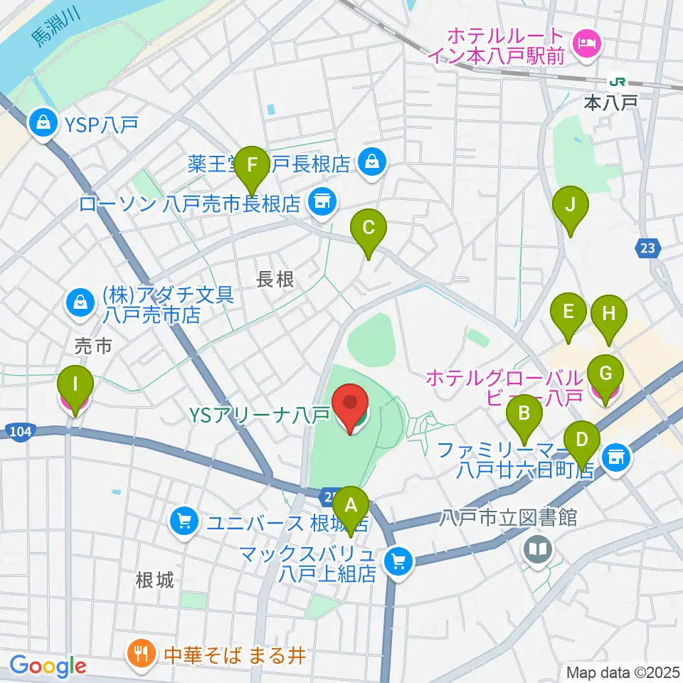 YSアリーナ八戸周辺のホテル一覧地図