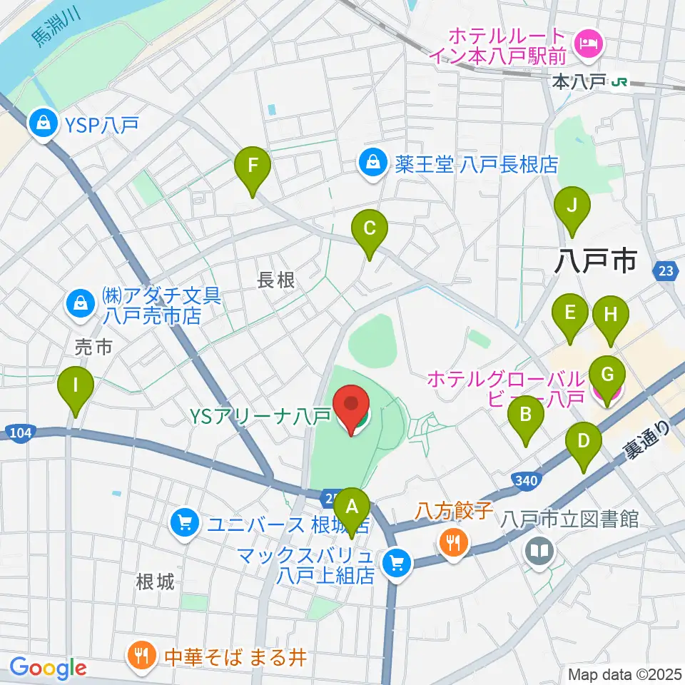 YSアリーナ八戸周辺のホテル一覧地図