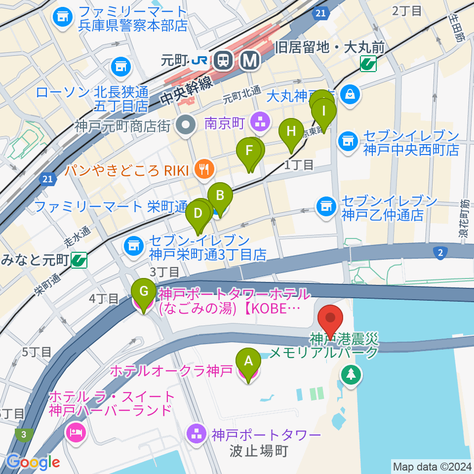 フィッシュダンス音楽練習場周辺のホテル一覧地図